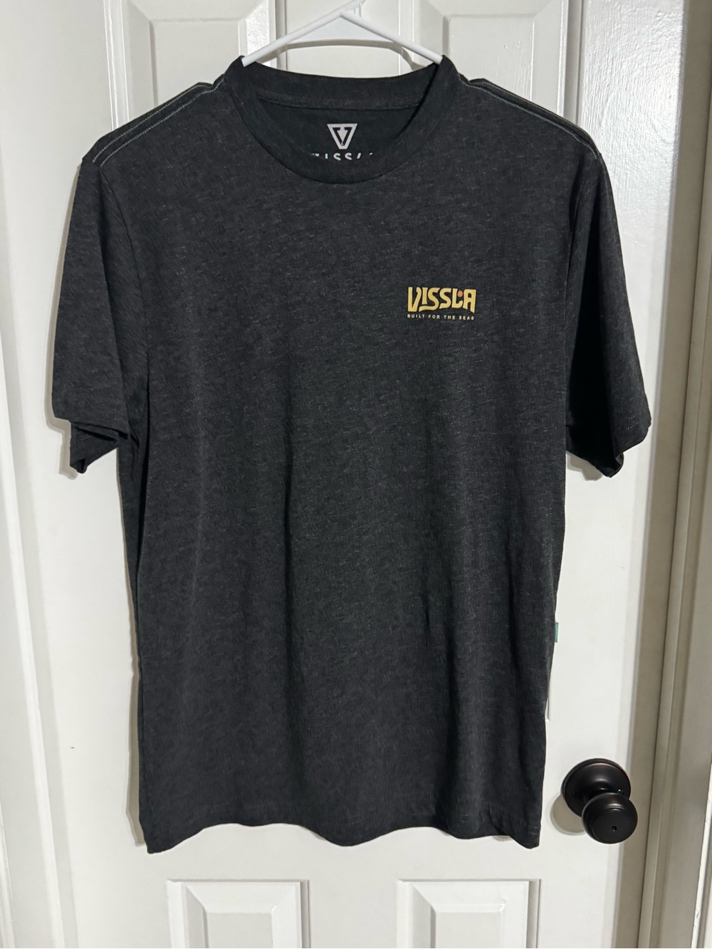 Vissla Men's Dark Heather Gray Logo Crew T-Shirt